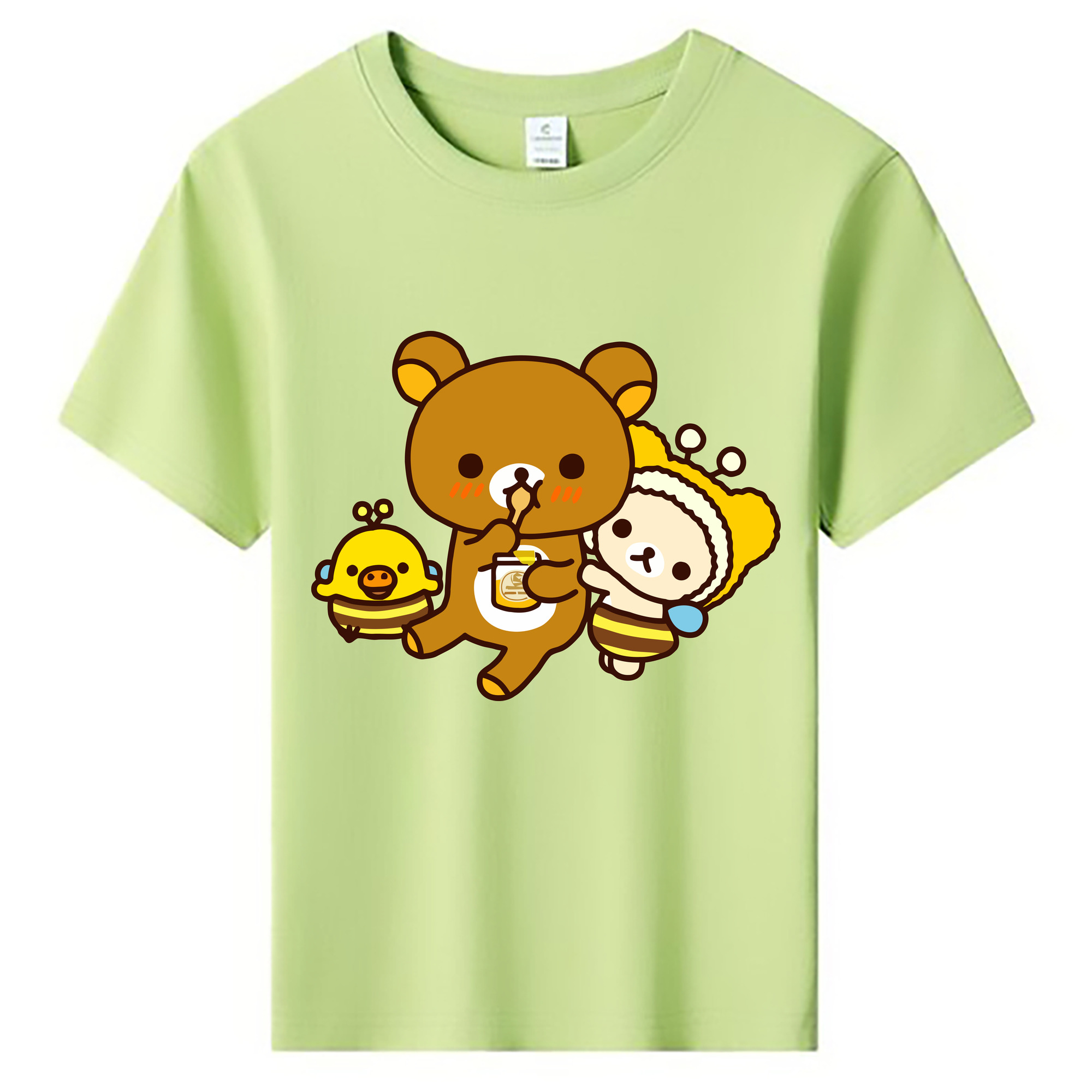 （画像用） リラックマ リラックマ キイロイトリ Rilakkuma Korilakkuma Kiiroitori 綿100％キッズTシャツ（フロントプリント）